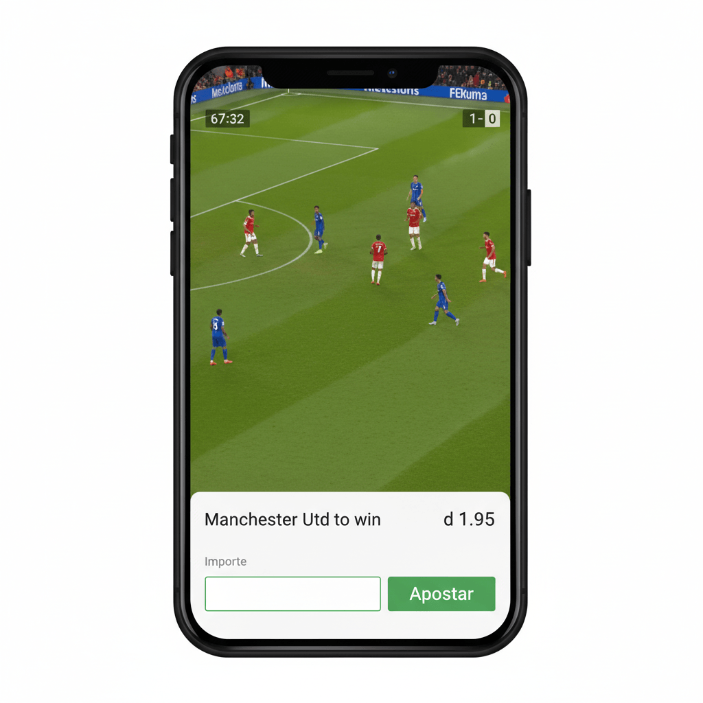 Pantalla de streaming integrado de un partido de LaLiga con cupón de apuesta